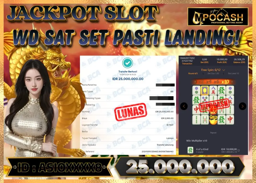 MPOCASH JACKPOT SLOT MAHJONG WAYS Rp 25.000.000 - LUNAS!!!